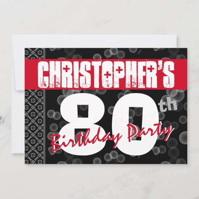 80:e födelsedagstext för honom A01 Inbjudningar (Framsida)