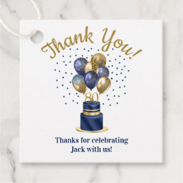 80:e födelsedagstidningen Blue Balloon Cake Tack Gåvor Etiketter