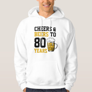 80:e födelsedagstjuren och Öl till 80 år Hoodie