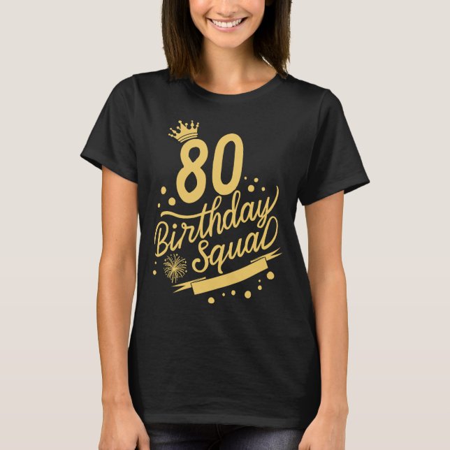 80:e födelsedagstorget, fyrhjuling Krona B-dagen T Shirt (Framsida)