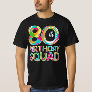 80:e födelsedagstorget Tie Dye Colorful Funny 80 å T Shirt