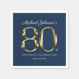80:e gången Klassiskt hårt Guld, svart, blå Pappersservett