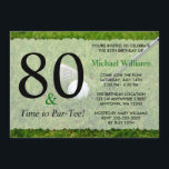 80:e Golf-Födelsedagsfesten Inbjudningar<br><div class="desc">Firar att du vrider 80 med detta golftema födelsedagsfest inbjudan.</div>