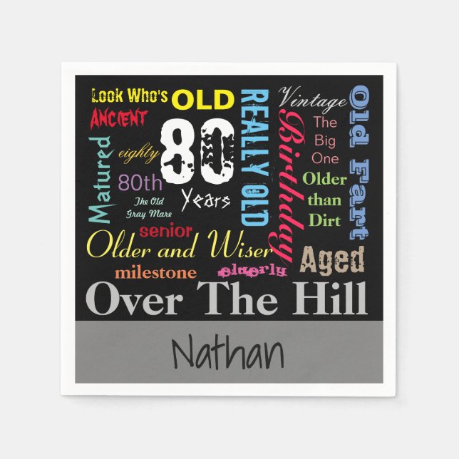 80:e Grattis på födelsedagen i Graffiti Stil Pappersservett (Framsidan)