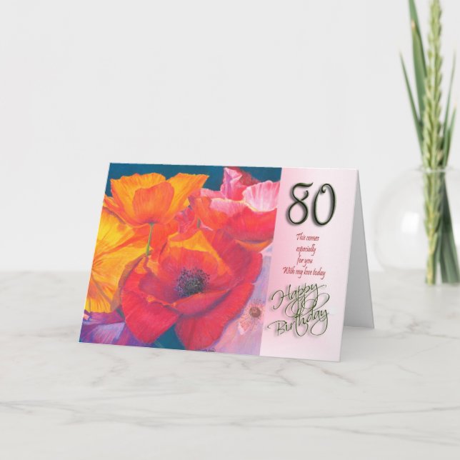 80:e Grattis på födelsedagen-kortet Kort (Framsida)