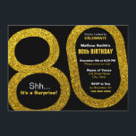 80:e Guld Glitter-födelsedagsinbjudan Inbjudningar<br><div class="desc">En klassisk chic och snyggt 80:e födelsedagspartiets inbjudan har en faux guld glitter färg palett med modern typografi. Enkel att anpassa med egen text för att passa din speciella händelse.</div>