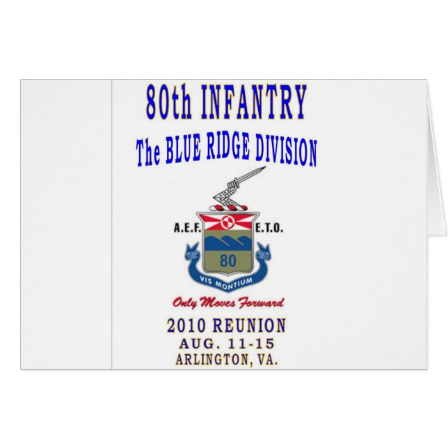 80:e INFANTRY DIVISION Hälsningskort (Framsidan Horizontal)