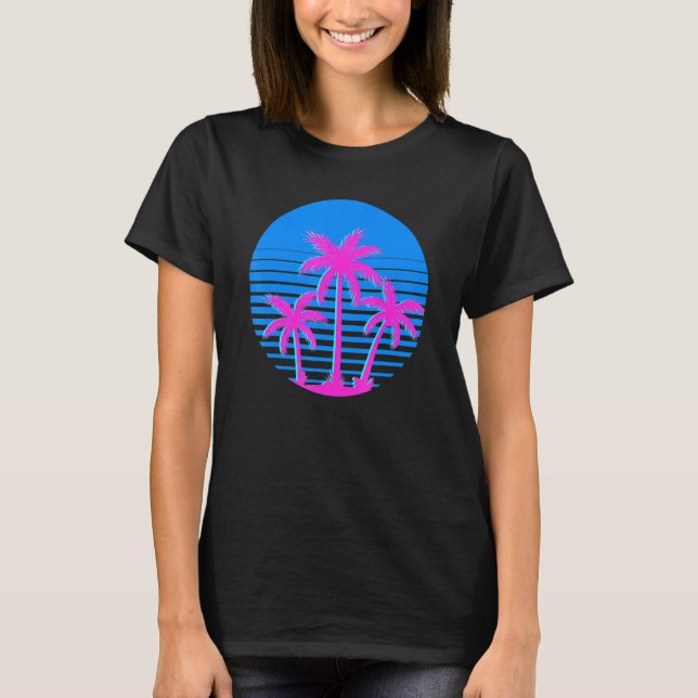 80:e konst Tropical Summer Vibes Coconut Handflata T Shirt (Framsida)