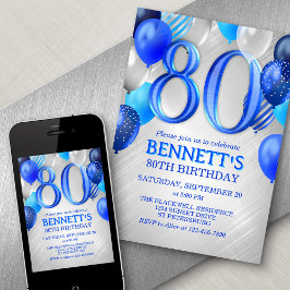 80:e Manar-inbjudan till Blue Birthday Inbjudningar