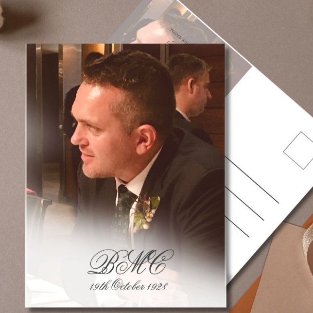 80:e manliga födelsedag - enkel fotoinbjudan till  vykort (Skapare uppladdad)