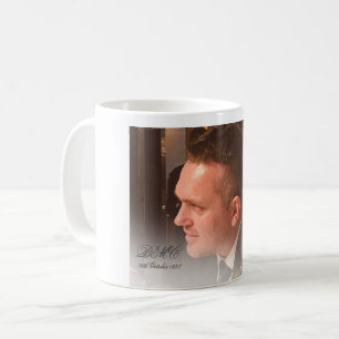 80:e manliga födelsedag - foto med enkel Elegant Kaffemugg