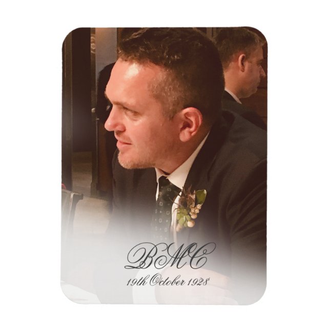 80:e manliga födelsedag - foto med enkel Elegant Magnet (Vertikal)