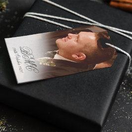 80:e manliga födelsedag - foto med enkel Elegant Presentetikett