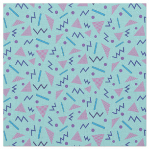 80:e Memphis stil geometric blue Mönster Tyg