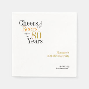 80:e Personligen på födelsedagen Cheers och Öl Par Pappersservett
