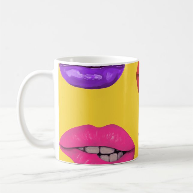80:e stil: färglöst läppar mönster. kaffemugg (Vänster)