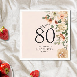 80:e Vintagens Blommigt Pappersservett