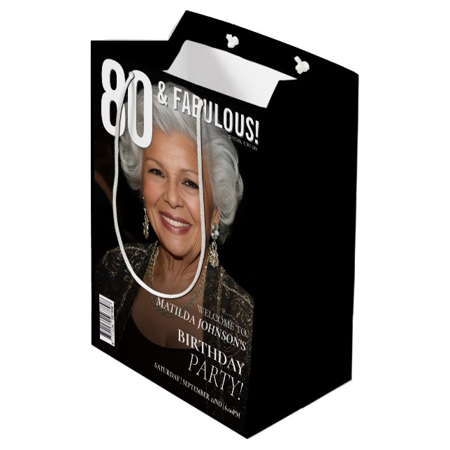 80 Fabulous Magazine Cover 80th Birthday  (Baksidan Vinklad)