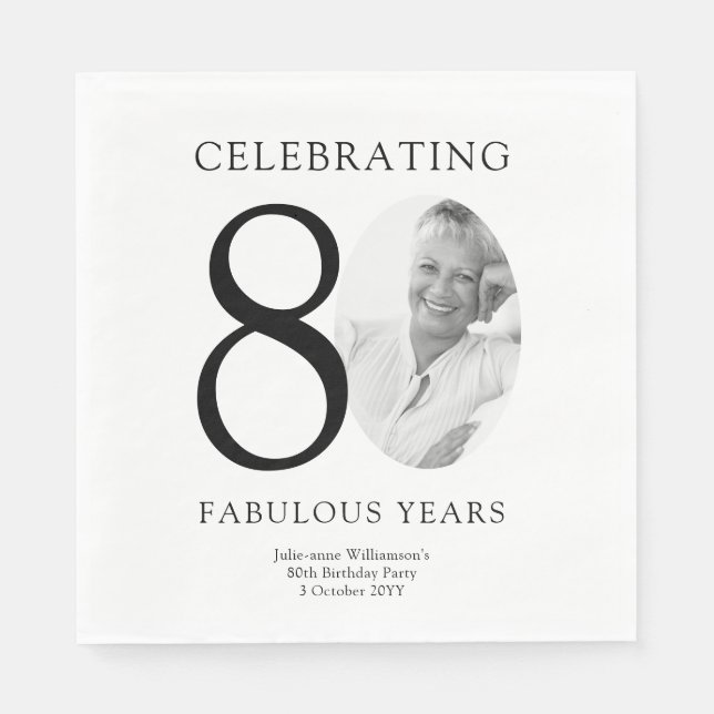 80 Fabulous Years 80th Birthday Pappersservett (Framsidan)
