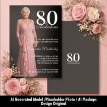 80 & Fantastisk Elegant Foto Födelsedag