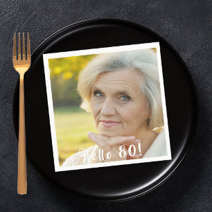 80 födelsedagsfesters fotohej 80 kvinnor pappersservett