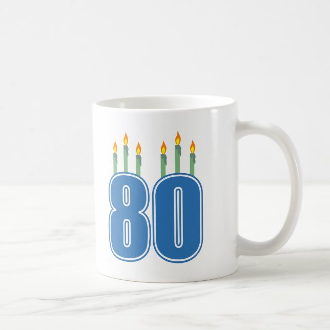80 födelsedagstearinljus (blått/grönt) kaffemugg (Höger)