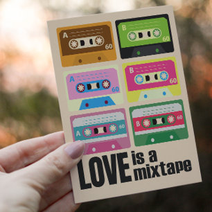 80 Kärlek är en Mixtape Cassette 80 Helg Vykort