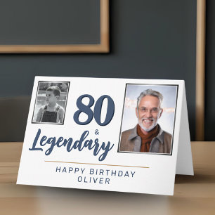 80 & Legendära 2 Bilder 80-årsdag Kort