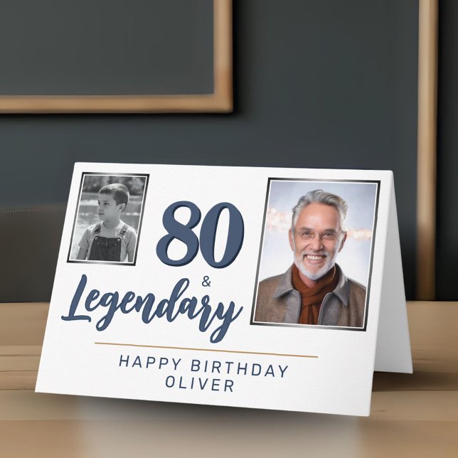 80 & Legendära 2 Bilder 80-årsdag Kort (Skapare uppladdad)