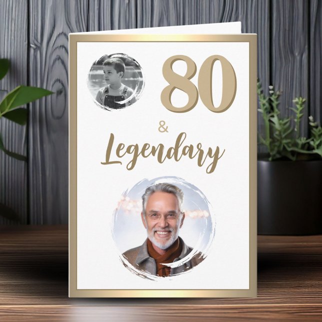 80 & Legendära 2 Bilder 80-årsdag Kort (Skapare uppladdad)