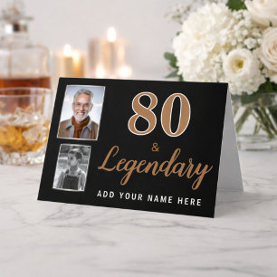80 & Legendarisk 2 Bilder 80-årsdagskort Kort
