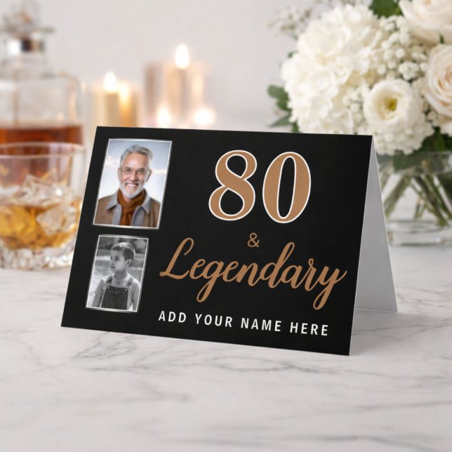 80 & Legendarisk 2 Bilder 80-årsdagskort Kort (Skapare uppladdad)