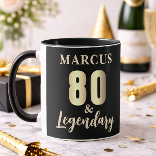 80 & Legendarisk Guld 80-årsdag Mugg