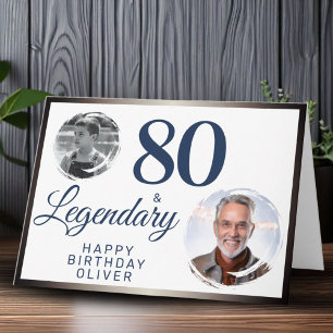 80 & Legendarisk Metallisk 2 Bilder 80-årsdag Kort