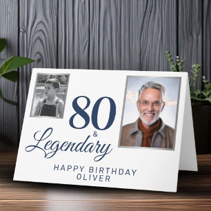 80 & Legendarisk Metallisk 2 Bilder 80-årsdag Kort