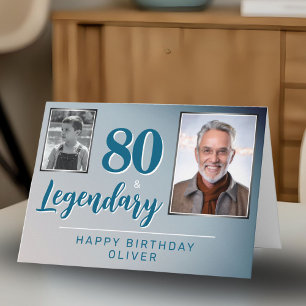 80 & Legendärt 2 Bilder 80-årsdag Kort