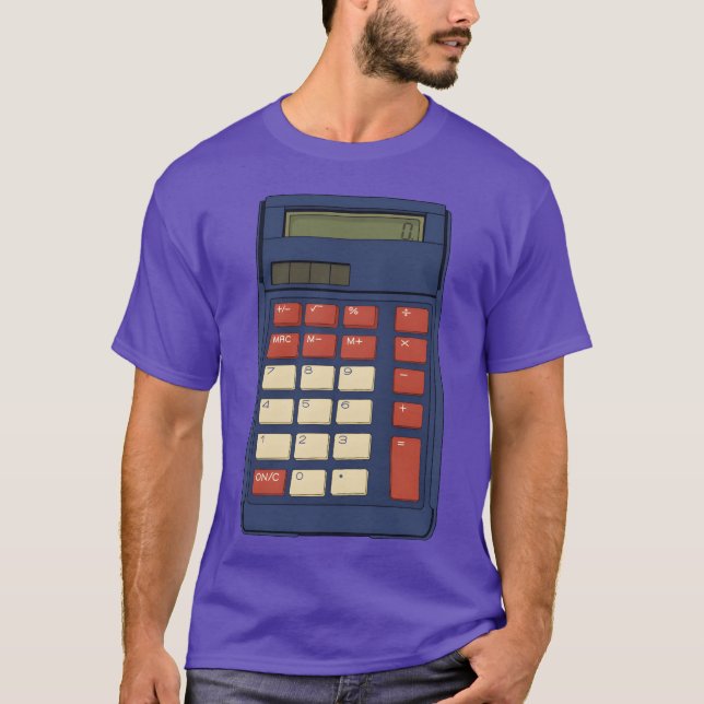 80- och 90-tals Kalkylator Matematik Skolnostalgi  T Shirt (Framsida)