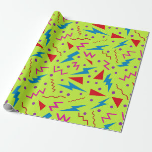 80- och 90-tals Memphis-stil geometrisk Gul Presentpapper