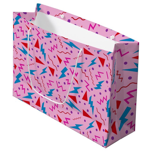 80- och 90-tals Memphis-stil geometrisk Rosa  (Framsidan Vinklad)