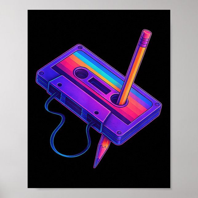 80- och 90-tals Retro Cette-fest Kostympresenter f Poster (Framsidan)