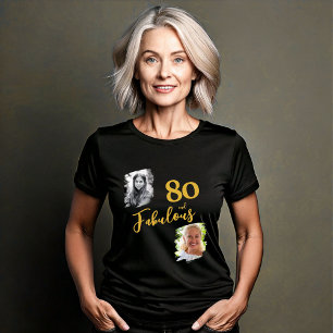 80 och Fabulous 2 Photo 80 Birthday T Shirt
