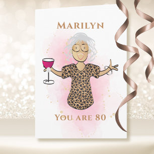 80 och Fabulous African American 80th Birthday Kort