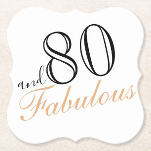 80 och Fabulous Elegant 80:e födelsedagen Underlägg Papper