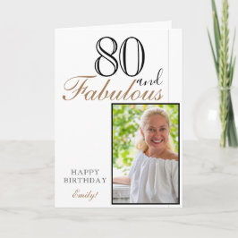 80 och Fabulous Elegant Birthday Photo Kort