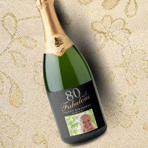 80 och Fabulous Elegant Black Photo 80 Birthday