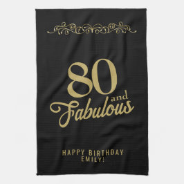 80 och Fabulous Elegant Ornament 80 Birthday Kökshandduk