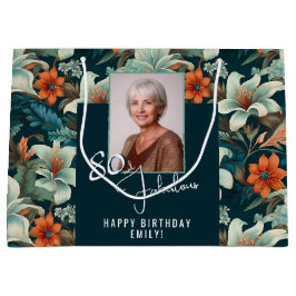 80 och Fabulous Flower Mönster Birthday Photo