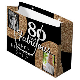 80 och Fabulous Guld Glitter 2 Foto 80:e födelseda