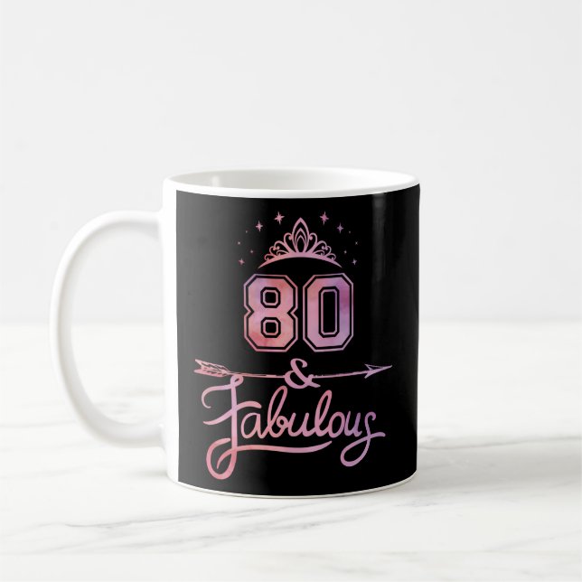 80 och Fabulous Lycklig 80:e Kaffemugg (Vänster)