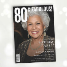 80 och Fabulous Magazine Cover 80 Birthday